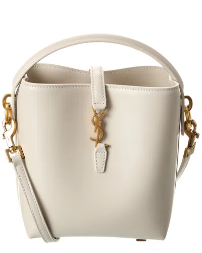 Saint Laurent Le 37 Mini Leather Bucket Bag In Beige