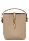 Saint Laurent Le 37 Mini Leather Bucket Bag In Beige