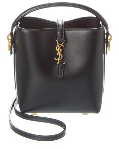 Saint Laurent Le 37 Mini Leather Bucket Bag In Black