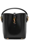 Saint Laurent Le 37 Mini Leather Bucket Bag In Black