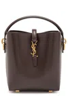 Saint Laurent Le 37 Mini Leather Bucket Bag In Chocolate