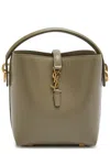 Saint Laurent Le 37 Mini Leather Bucket Bag In Green