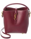 Saint Laurent Le 37 Mini Ysl Bucket Bag In Smooth Leather In Red