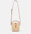 Saint Laurent Le 37 Mini Leather-trimmed Raffia Bucket Bag In Neutrals