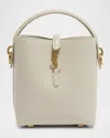 Saint Laurent Le 37 Mini Ysl Bucket Bag In Smooth Leather In Blanc Vintage