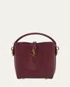 Saint Laurent Le 37 Mini Ysl Bucket Bag In Smooth Leather In Dark Bordeaux