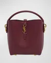 Saint Laurent Le 37 Mini Ysl Bucket Bag In Smooth Leather In Dark Bordeaux