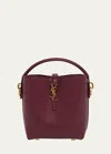 Saint Laurent Le 37 Mini Ysl Bucket Bag In Smooth Leather In New Dark Bordeaux
