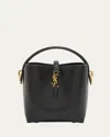 Saint Laurent Le 37 Mini Ysl Bucket Bag In Smooth Leather In Noir