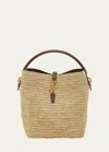 Saint Laurent Le 37 Raffia Bucket Bag In Naturale Brick