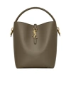 Saint Laurent Le 37 Small Leather Bucket Bag In Brown