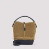 Saint Laurent Raffia And Leather Shoulder Bag With Detachable Strap In Brown