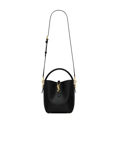 Saint Laurent Le 37 Small In Shiny Leather In Black