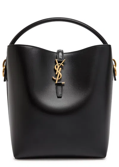 Saint Laurent Le 37 Small Leather Bucket Bag In Black