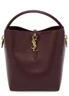 Saint Laurent Le 37 Small Leather Bucket Bag In Burgundy