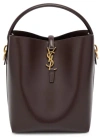 Saint Laurent Le 37 Small Leather Bucket Bag In Chocolate