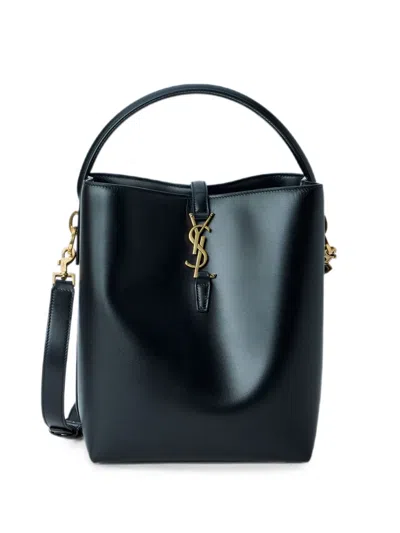Saint Laurent Le 37 Smooth Leather Bucket Bag In Black
