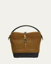 SAINT LAURENT LE 37 YSL BUCKET BAG IN RAFFIA AND LEATHER