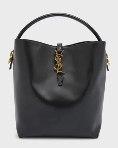 Saint Laurent Le 37 Ysl Bucket Bag In Smooth Leather In Black