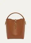 Saint Laurent Le 37 Leather Bucket Bag In Fox