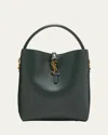 Saint Laurent Le 37 Ysl Bucket Bag In Smooth Leather In New Vert Fonce