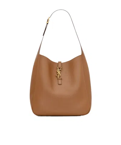 Saint Laurent Le 5 7 Large Shoulder Bag In Brown