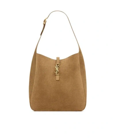 Saint Laurent Le 5 À 7 Supple Large In Suede In Brown