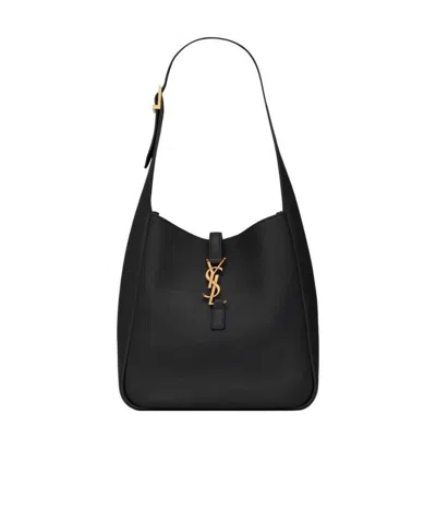 Saint Laurent Le 5 À 7 Soft Small Hobo Bag In Smooth Leather In Black