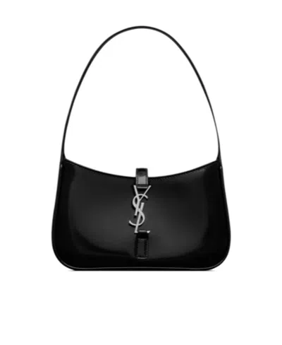 Saint Laurent Le 5 À 7 Mini In Shiny Leather In Black
