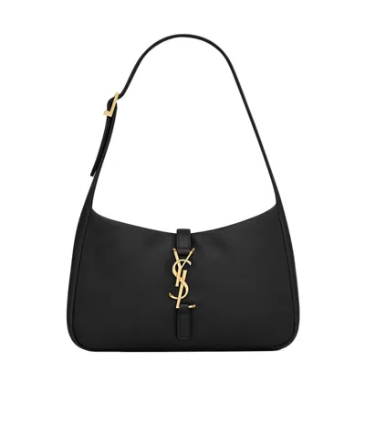 SAINT LAURENT SAINT LAURENT LE 5 À 7 LOGO PLAQUE HOBO BAG