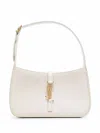 Saint Laurent Le 5 A 7 Micro Calfskin Hobo Bag In White