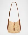 Saint Laurent Le 5 A 7 Baby Hobo Bag In Raffia In Sand