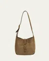 Saint Laurent Le 5 A 7 Baby Ysl Hobo Bag In Suede In Golden Leaf