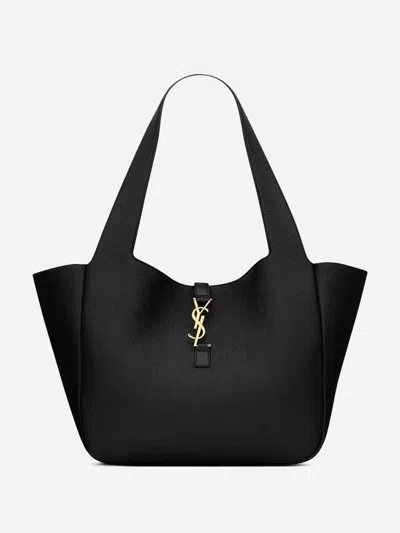Saint Laurent Bea Cabas Ysl Tote Bag In Supple Leather In Black