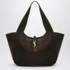 Saint Laurent Le 5 A 7 Bea Suede Logo Plaque Tote Bag In Blue