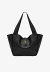 Saint Laurent Le 5 À 7 Bea Grained Leather Tote Bag In Black