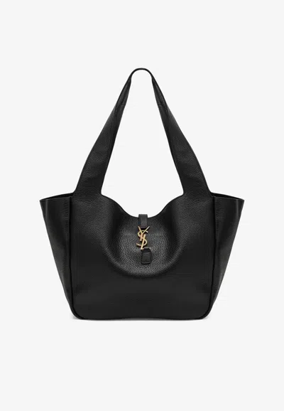 Saint Laurent Le 5 À 7 Bea Grained Leather Tote Bag In Black