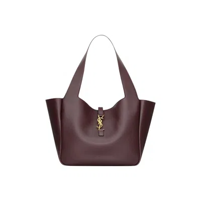Pre-owned Saint Laurent Le 5 À 7 Bea In Grained Leather 'dark Currant' | Brown | Women's Size Onesize
