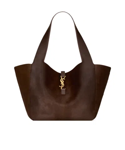 Saint Laurent Le 5 À 7 Bea Pony Hair Tote In Brown