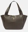Saint Laurent Le 5 À 7 Bea Leather Tote Bag In Grey