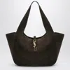 Saint Laurent Le 5 A 7 Bea Suede Logo Plaque Tote Bag