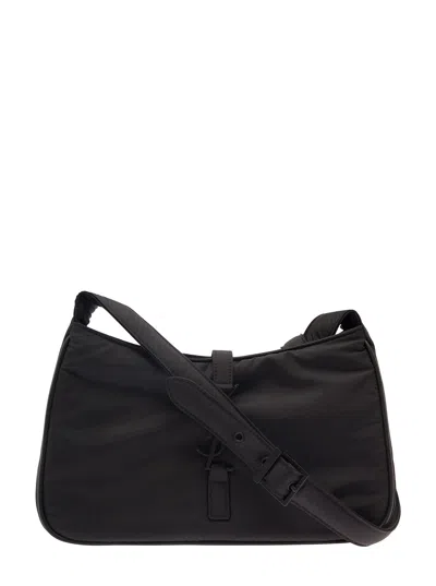 Saint Laurent 'le 5 À 7' Black Shoulder Bag With Cassandre Fastening In Recycled Nylon Man In Multicolor