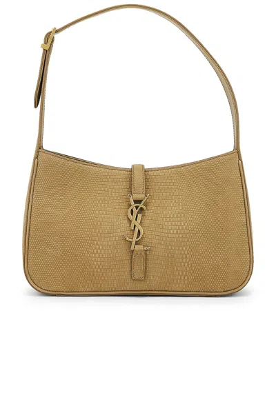 Saint Laurent Le 5 A 7 Hobo Bag In Gold Flake & Dark Gold Flake