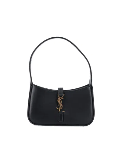 Saint Laurent 'le 5 A' 7' Hobo Mini Bag In Black  