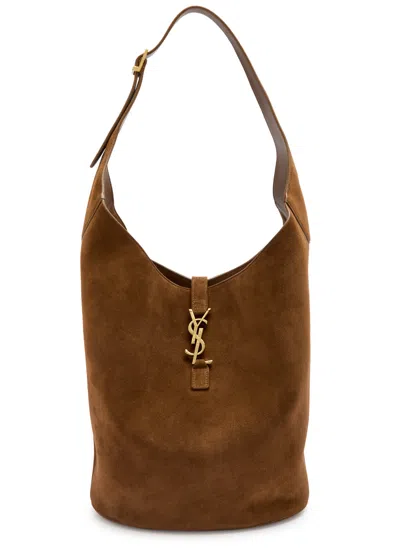 Saint Laurent Le 5 À 7 Hobo Suede Bucket Bag In Caramel