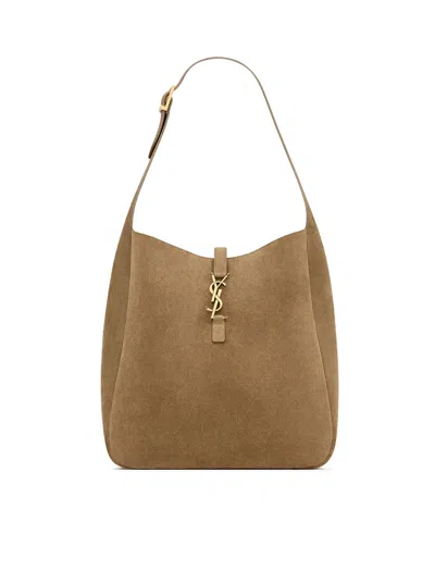 Saint Laurent Le 5 À 7 Large And Soft Suede In Metallic
