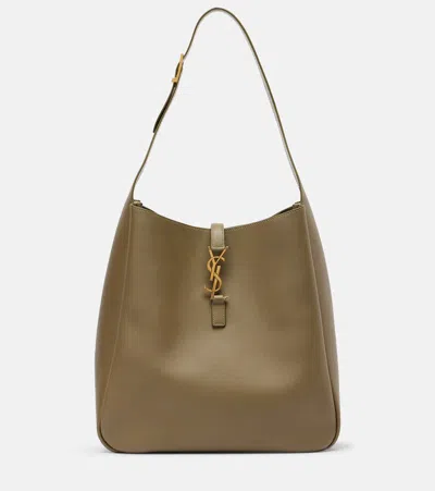 Saint Laurent Le 5 À 7 Large Leather Shoulder Bag In Green