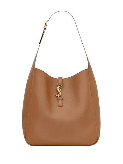 Saint Laurent Le 5 À 7 Large Shoulder Bags In Brown