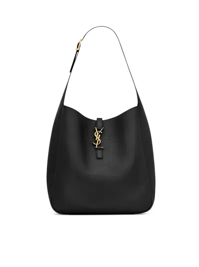 Saint Laurent Le 5 À 7 Large Soft Hammered Leather In Black