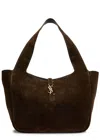 Saint Laurent Le 5 À 7 Large Suede Shopper Tote Bag In Brown